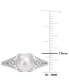 Cultured Freshwater Pearl (7mm) & Diamond Accent Heart Shoulder Ring in Sterling Silver