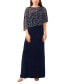 Фото #1 товара Women's Boat-Neck Embellished-Cape Jersey-Knit Gown