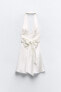 Фото #8 товара Платье из сатина с горловиной халтер ZARA