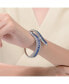 ფოტო #3 პროდუქტის Sterling Silver Rhodium Plated with Sapphire Cubic Zirconia Bangle Bracelet