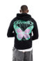 Jack & Jones oversized hoodie with butterfly back print in black