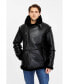 ფოტო #7 პროდუქტის Men's Black Leather Jacket, Wool