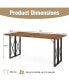 Фото #4 товара 67 Inch Patio Rectangle Acacia Wood Dining Table with Umbrella Hole