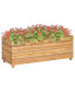 Raised Bed 39.4"x15.7"x15" Recycled Teak Wood and Steel