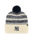 Фото #1 товара Men's Natural New York Yankees Tavern Cuffed Knit Hat with Pom