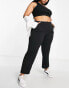 Vila Curve stretch wide leg trousers in black