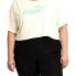 Фото #1 товара Puma Ess+ Cropped Logo Crew Neck Short Sleeve T-Shirt Plus Womens White Athletic