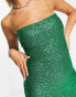 Vesper sequin cami strap midi dress in green