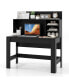 Фото #1 товара Home Office Computer Desk Study Table Writing Workstation Hutch Cable Hole Black