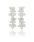 Suzy Levian Sterling Silver Cubic Zirconia Multi Flower Petal Drop Dangle Earrings