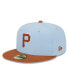 Men's Light Blue/Brown Pittsburgh Pirates Spring Color Basic Two-Tone 59Fifty Fitted Hat