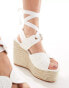 Фото #2 товара Public Desire Solstice heeled espadrille with woven straps in white