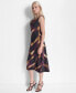 ფოტო #3 პროდუქტის Women's Printed Sleeveless Cowlneck Midi Dress