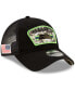 ფოტო #1 პროდუქტის Men's Black Seattle Seahawks 2021 Salute To Service Trucker 9TWENTY Adjustable Hat