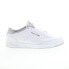 Фото #1 товара Reebok Club Memt Mens White Leather Lace Up Lifestyle Sneakers Shoes