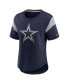 ფოტო #3 პროდუქტის Women's Heather Navy Dallas Cowboys Primary Logo Fashion Top