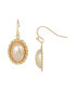 Imitation Pearl Oval Drop Earrings