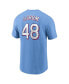 Фото #2 товара Men's Jacob deGrom Light Blue Texas Rangers Fuse Name Number T-Shirt