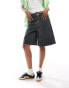 Basic Pleasure Mode brody pleated denim jorts in charcoal Черный, W36 - фото #4