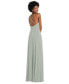 Women's Faux Wrap Crises Cross Back Maxi Dress with Adjustable Straps