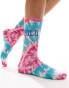 Фото #1 товара Polo Ralph Lauren tie dye sport sock with logo in pink blue