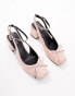 RAID Emilia ballet low block heels shoes in baby pink satin