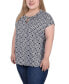 ფოტო #3 პროდუქტის Plus Size Extended Sleeve Top with Grommets