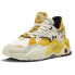 Puma RsXl Disc Logo Lace Up Mens Off White, Yellow Sneakers Casual Shoes 394548