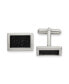 ფოტო #1 პროდუქტის Stainless Steel Brushed Stingray Inlay Rectangle Cufflinks