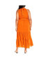 ფოტო #2 პროდუქტის Plus Size Callie Tie Waist Tier Maxi Dress