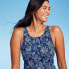 Lands' End Women's UPF 50 Flutter High Neck Tankini Top - Blue XS