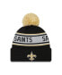 ფოტო #2 პროდუქტის Men's Black New Orleans Saints Repeat Cuffed Knit Hat with Pom