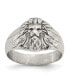 ფოტო #1 პროდუქტის Stainless Steel Antiqued and Polished Lion Head Ring