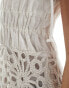 Amy Lynn linen maxi dress with crochet skirt in cream