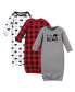 Baby Boys Treasure Baby Cotton Long-Sleeve Gowns 3pk, Baby Bear, 0-6 Months