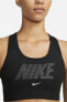 Фото #2 товара Спортивный бюстгальтер Nike Swoosh средней поддержки черного цвета