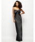 Фото #1 товара Women's Strapless Satin Column Maxi Dress with Over Handcrafted Bow