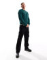 Фото #2 товара Ben Sherman cable crew neck jumper in green