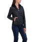 ფოტო #3 პროდუქტის Women's Garment Dyed Faux Leather Zip Front Jacket With Detachable Sweater Knit Hood