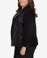 Plus Size Rue Rivoli Women's Faux Leather Jacket With Knit Sleeves