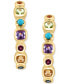 ფოტო #3 პროდუქტის EFFY® Multi-Gemstone Small Hoop Earrings (1-1/6 ct. t.w.) in 14k Gold, 0.75"