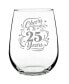 Cheers to 25 Years 25th Anniversary Gifts Stem Less Wine Glass, 17 oz