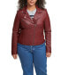 Фото #1 товара Plus Size Trendy Faux Leather Moto Jacket