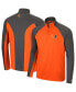 Men's Orange, Charcoal Miami Hurricanes Two Yutes Raglan Quarter-Zip Windshirt