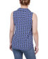 ფოტო #2 პროდუქტის Petite Sleeveless Notch Collar Button Front Blouse