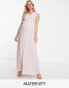 Фото #2 товара TFNC Maternity pleat waistband maxi dress in mink pink