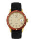 Фото #1 товара Наручные часы Bob Mackie Women's Black Polyurethane Strap Stone Encrusted T-Bar Watch, 35mm.