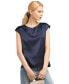 Фото #3 товара Women's Basic Cap Sleeves Silk Tee For Women