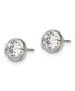 ფოტო #2 პროდუქტის Stainless Steel Polished Bezel CZ Stud Earrings