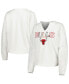 ფოტო #1 პროდუქტის Women's White Chicago Bulls Sunray Notch Neck Long Sleeve T-shirt